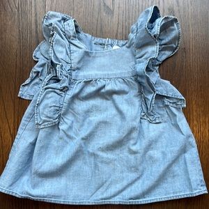Kids Zara denim ruffle shirt